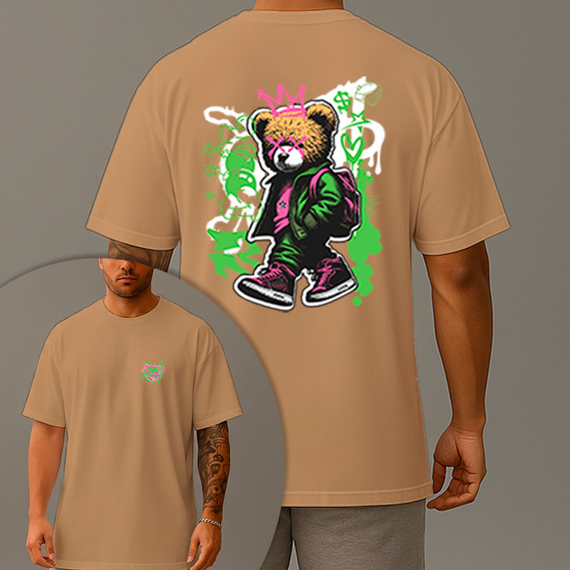 Camiseta Oversized Estampada Urso Bag Algodão Premium Fio 30.1 Penteado Nexstar