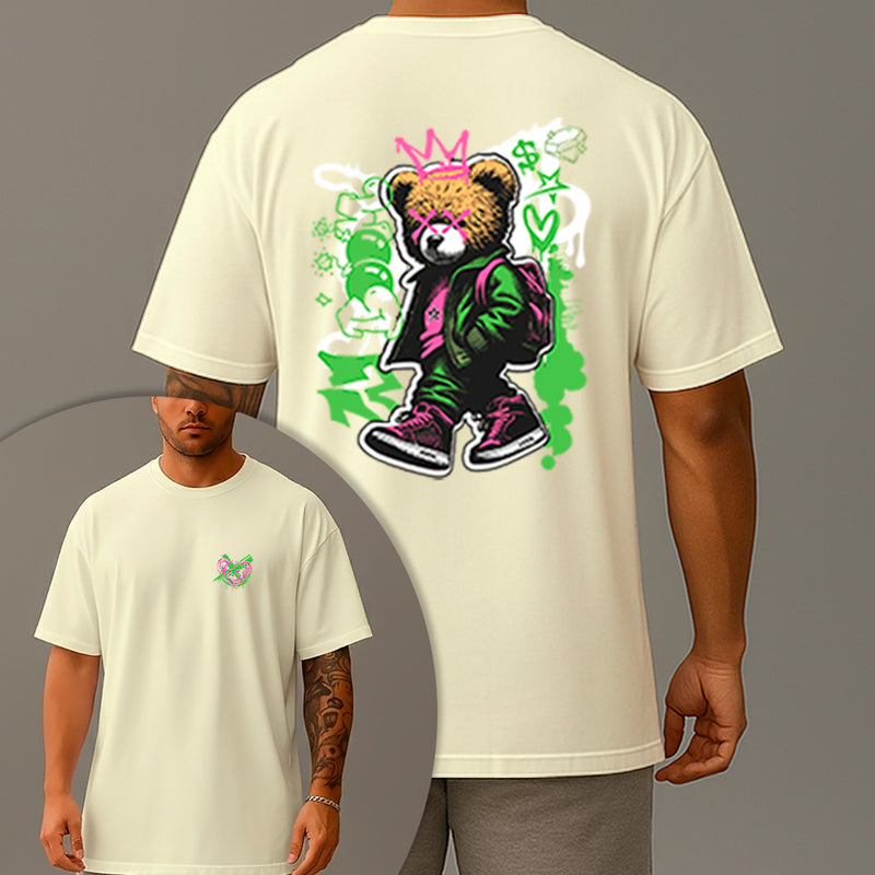 Camiseta Oversized Estampada Urso Bag Algodão Premium Fio 30.1 Penteado Nexstar