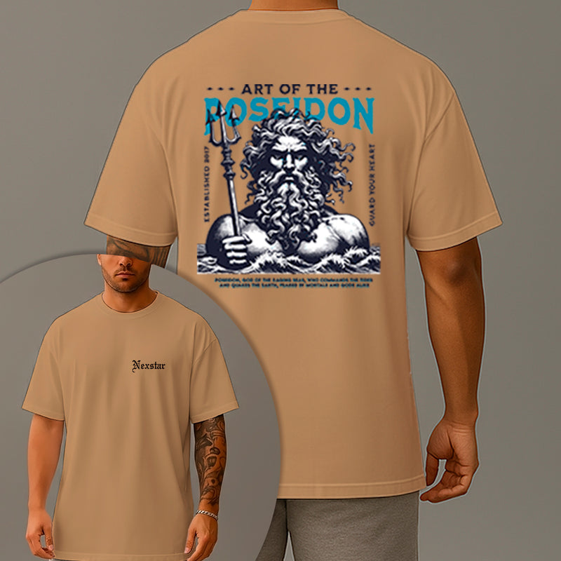 Camiseta Oversized Estampada Poseidon Algodão Premium Fio 30.1 Penteado Nexstar