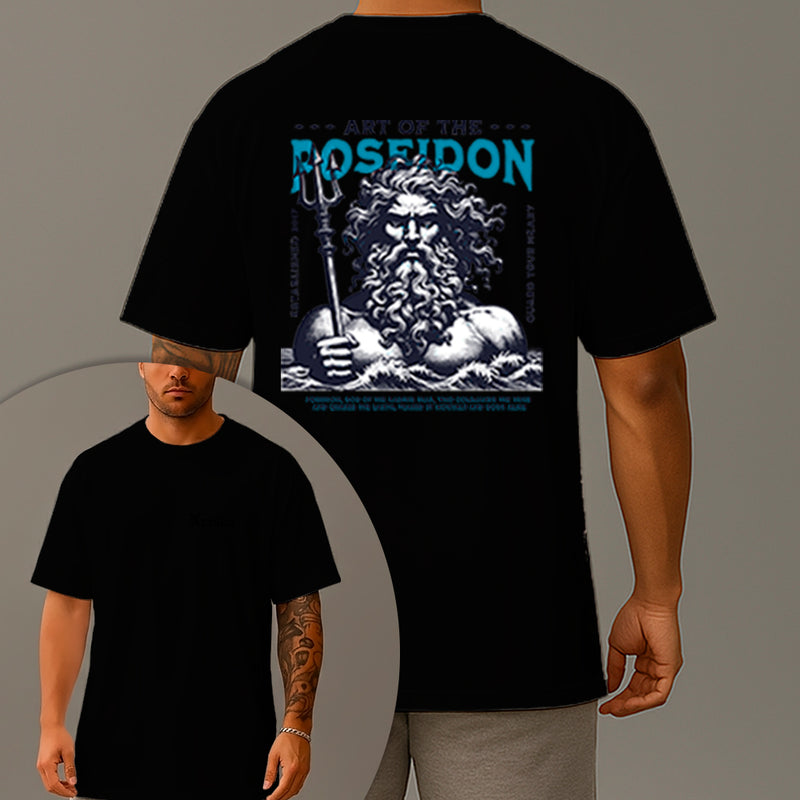 Camiseta Oversized Estampada Poseidon Algodão Premium Fio 30.1 Penteado Nexstar