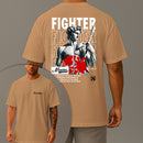 Camiseta Oversized Estampada Fighter Algodão Premium Fio 30.1 Penteado Nexstar