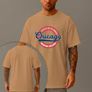 Camiseta Oversized Estampada Chicago College Algodão Premium Fio 30.1 Penteado Nexstar