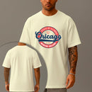 Camiseta Oversized Estampada Chicago College Algodão Premium Fio 30.1 Penteado Nexstar