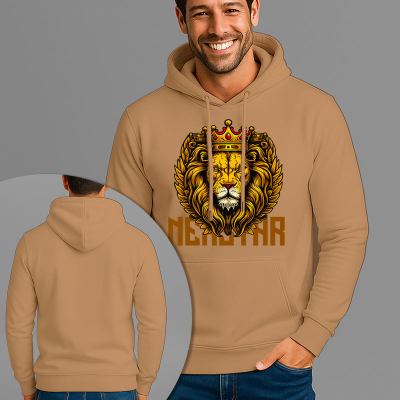 Moletom Canguru Estampado Leão Rei Flanelado Algodão 75% e 25% Poliéster Nexstar