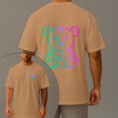 Camiseta Oversized Estampada Urso Holográfico Algodão Premium Fio 30.1 Penteado Nexstar