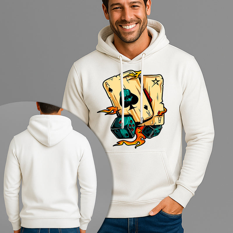 Moletom Canguru Estampado Sorte Nas Cartas Flanelado Algodão 75% e 25% Poliéster Nexstar