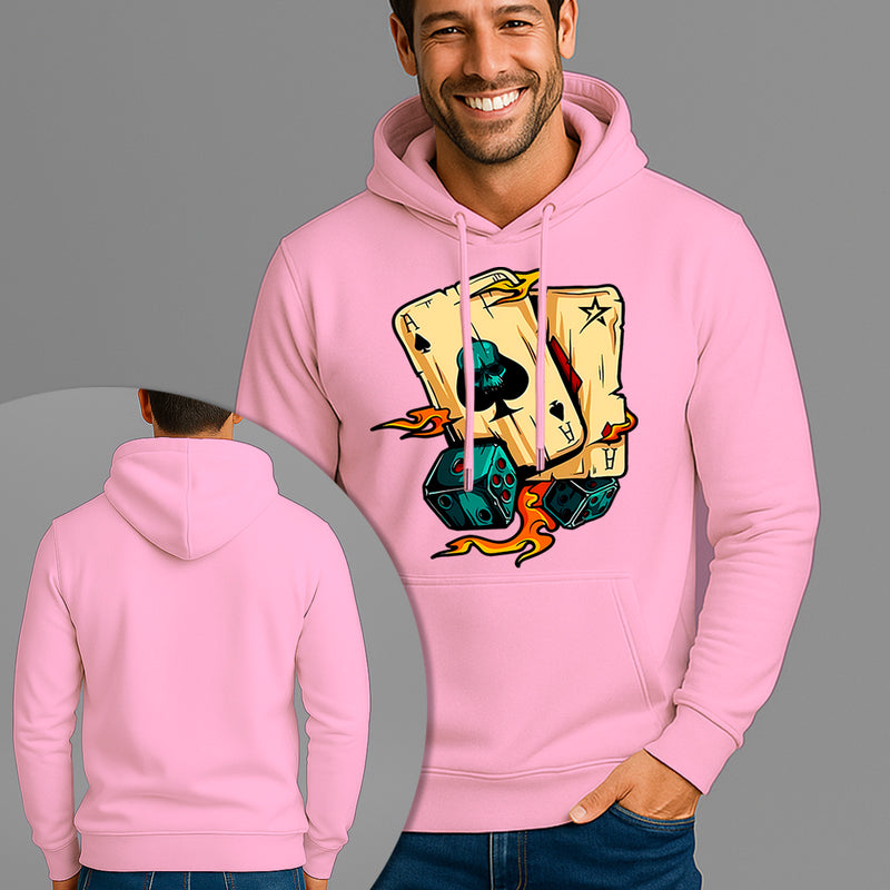 Moletom Canguru Estampado Sorte Nas Cartas Flanelado Algodão 75% e 25% Poliéster Nexstar