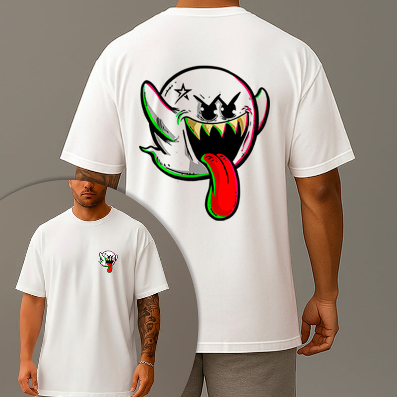 Camiseta Oversized Estampada Fanstasminha Boo Algodão Premium Fio 30.1 Penteado Nexstar