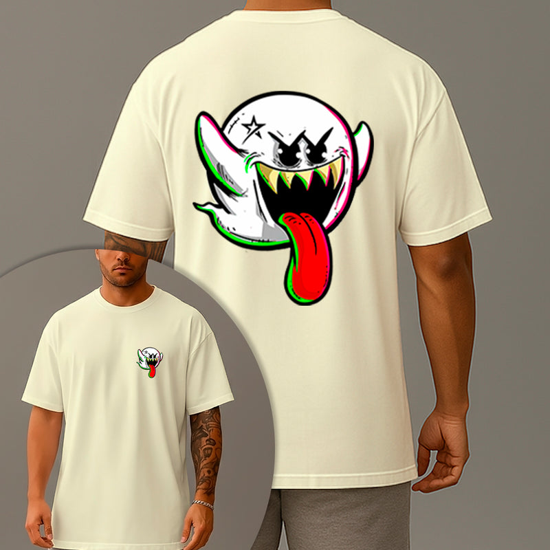 Camiseta Oversized Estampada Fanstasminha Boo Algodão Premium Fio 30.1 Penteado Nexstar