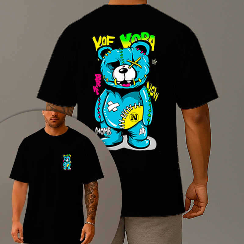 Camiseta Oversized Estampada Urso Kopa Algodão Premium Fio 30.1 Penteado Nexstar