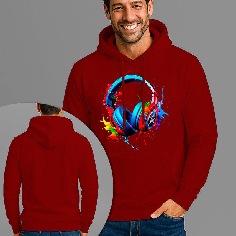 Moletom Canguru Estampado Headset Colors Flanelado Algodão 75% e 25% Poliéster Nexstar