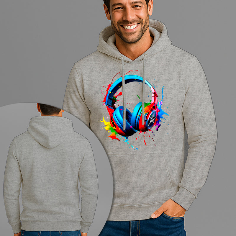 Moletom Canguru Estampado Headset Colors Flanelado Algodão 75% e 25% Poliéster Nexstar