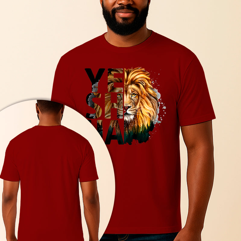 Camiseta Estampada Yeshua Leão 100% Algodão Premium Fio 30.1 Penteado Vest Sagrada