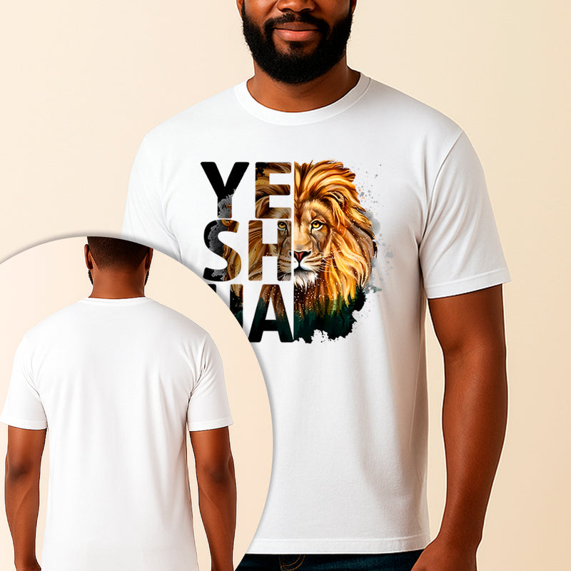 Camiseta Estampada Yeshua Leão 100% Algodão Premium Fio 30.1 Penteado Vest Sagrada