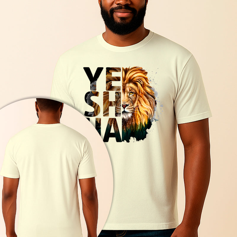 Camiseta Estampada Yeshua Leão 100% Algodão Premium Fio 30.1 Penteado Vest Sagrada