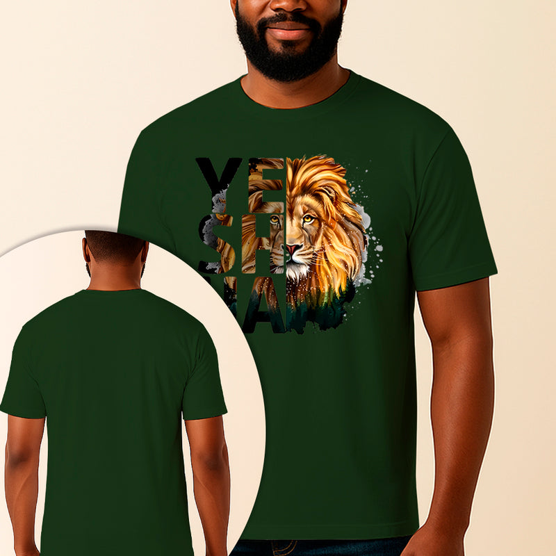 Camiseta Estampada Yeshua Leão 100% Algodão Premium Fio 30.1 Penteado Vest Sagrada