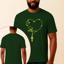 Camiseta Estampada Rosário Fé 100% Algodão Premium Fio 30.1 Penteado Vest Sagrada