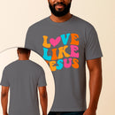 Camiseta Estampada Love Like Jesus 100% Algodão Premium Fio 30.1 Penteado Vest Sagrada