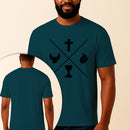 Camiseta Estampada Pilares da Fé 100% Algodão Premium Fio 30.1 Penteado Vest Sagrada