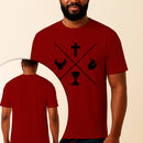 Camiseta Estampada Pilares da Fé 100% Algodão Premium Fio 30.1 Penteado Vest Sagrada