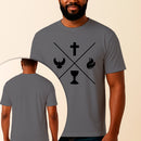 Camiseta Estampada Pilares da Fé 100% Algodão Premium Fio 30.1 Penteado Vest Sagrada