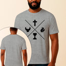 Camiseta Estampada Pilares da Fé 100% Algodão Premium Fio 30.1 Penteado Vest Sagrada