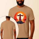 Camiseta Estampada Jesus No Monte 100% Algodão Premium Fio 30.1 Penteado Vest Sagrada