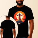 Camiseta Estampada Jesus No Monte 100% Algodão Premium Fio 30.1 Penteado Vest Sagrada