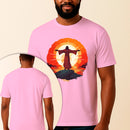 Camiseta Estampada Jesus No Monte 100% Algodão Premium Fio 30.1 Penteado Vest Sagrada