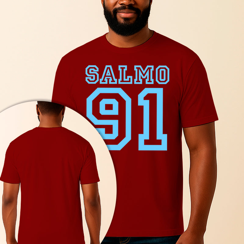 Camiseta Estampada Salmo 91 100% Algodão Premium Fio 30.1 Penteado Vest Sagrada