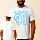 Camiseta Estampada Salmo 91 100% Algodão Premium Fio 30.1 Penteado Vest Sagrada
