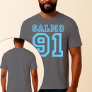 Camiseta Estampada Salmo 91 100% Algodão Premium Fio 30.1 Penteado Vest Sagrada