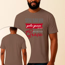 Camiseta Estampada Salvo Pela Graça 100% Algodão Premium Fio 30.1 Penteado Vest Sagrada