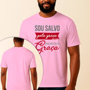 Camiseta Estampada Salvo Pela Graça 100% Algodão Premium Fio 30.1 Penteado Vest Sagrada