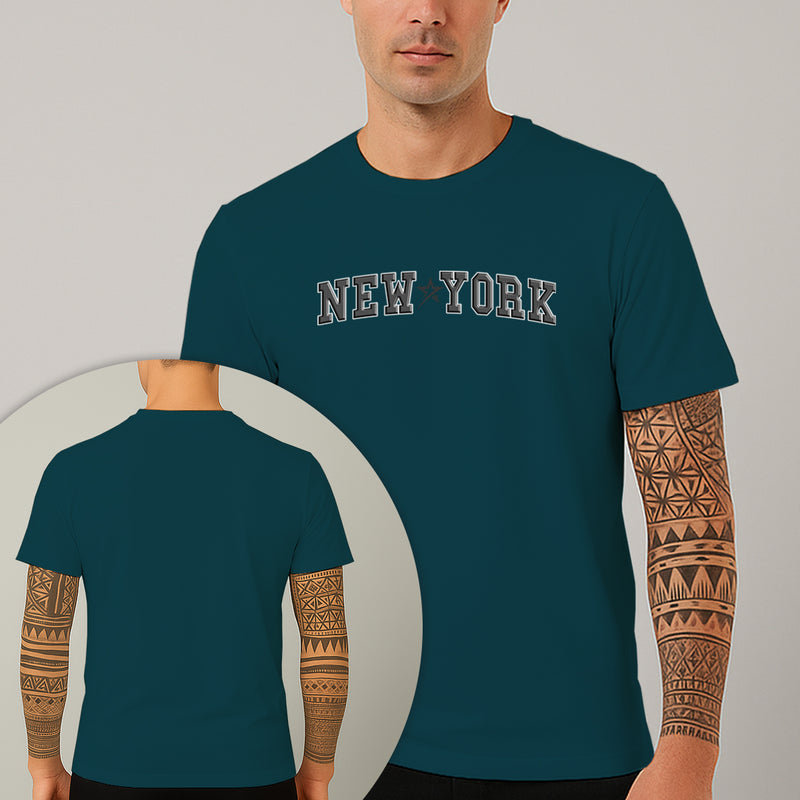 Camiseta Estampada New York 100% Algodão Premium Fio 30.1 Penteado Nexstar