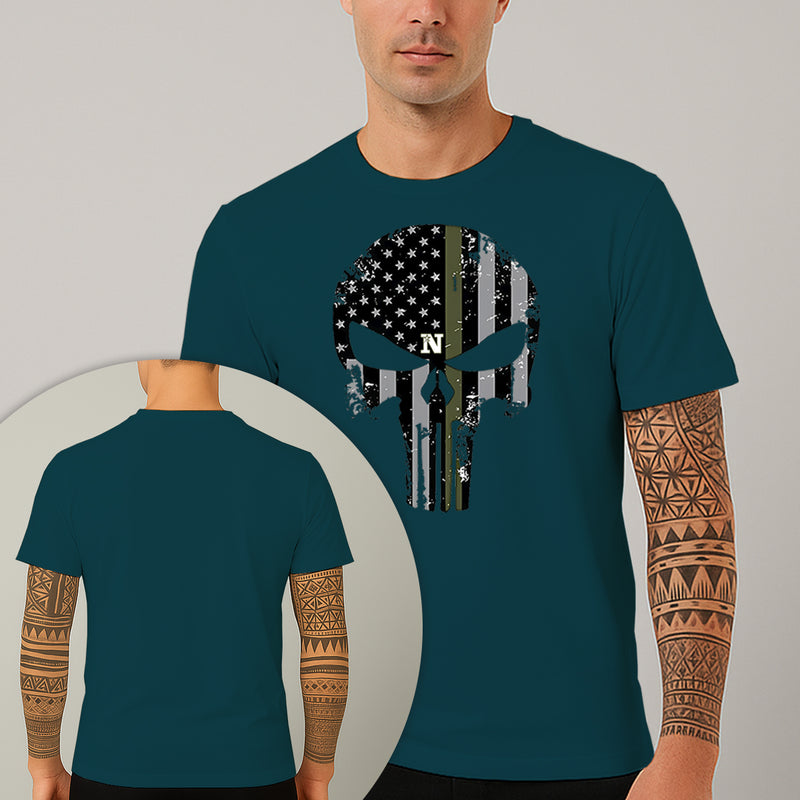 Camiseta Estampada Caveira Militar 100% Algodão Premium Fio 30.1 Penteado Nexstar