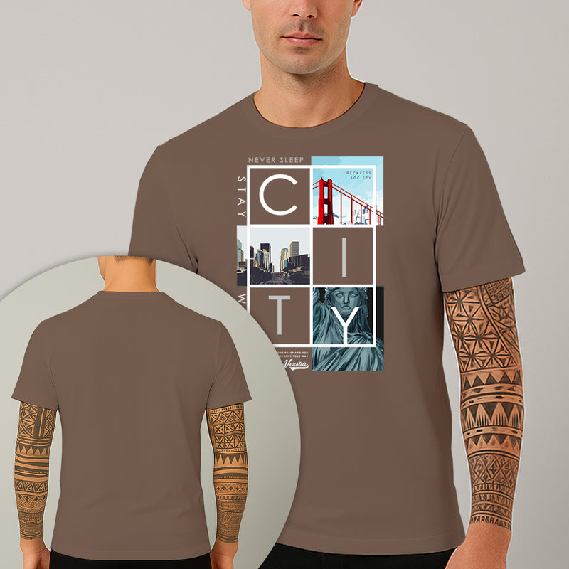 Camiseta Estampada NYC City 100% Algodão Premium Fio 30.1 Penteado Nexstar