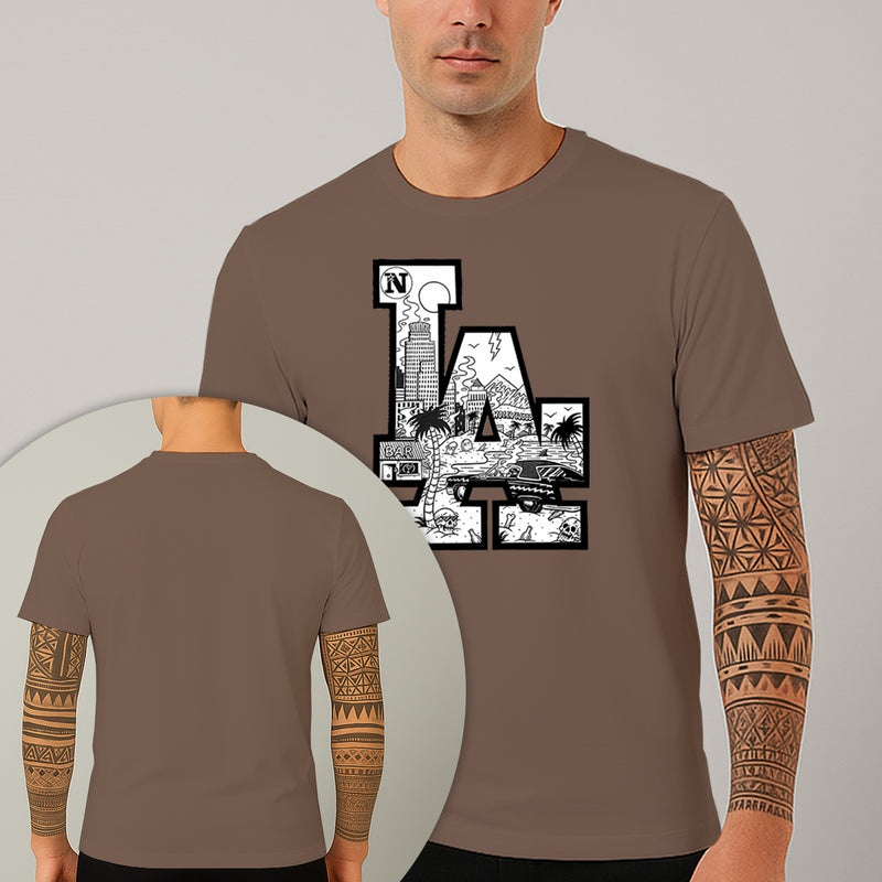 Camiseta Estampada LA Los Angeles 100% Algodão Premium Fio 30.1 Penteado Nexstar