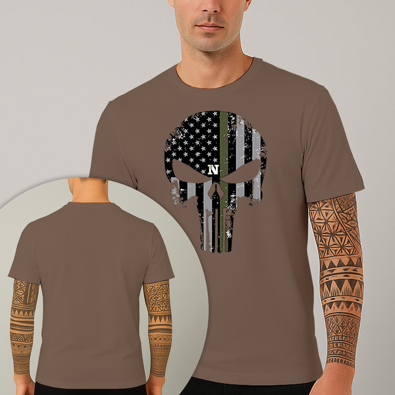 Camiseta Estampada Caveira Militar 100% Algodão Premium Fio 30.1 Penteado Nexstar