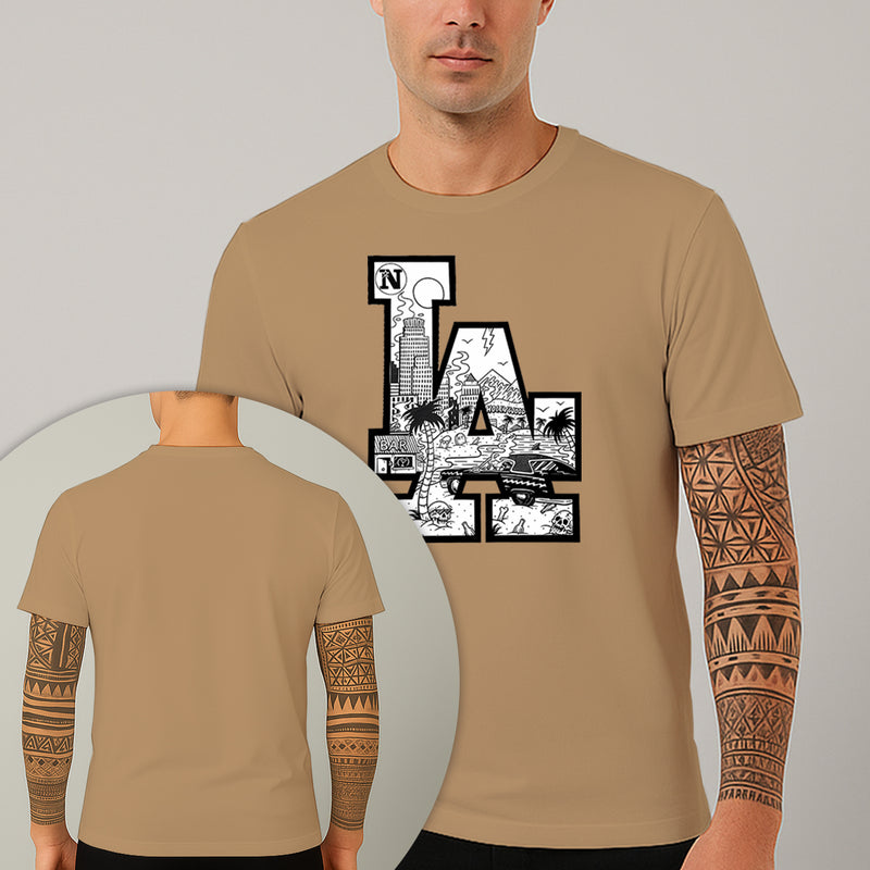 Camiseta Estampada LA Los Angeles 100% Algodão Premium Fio 30.1 Penteado Nexstar