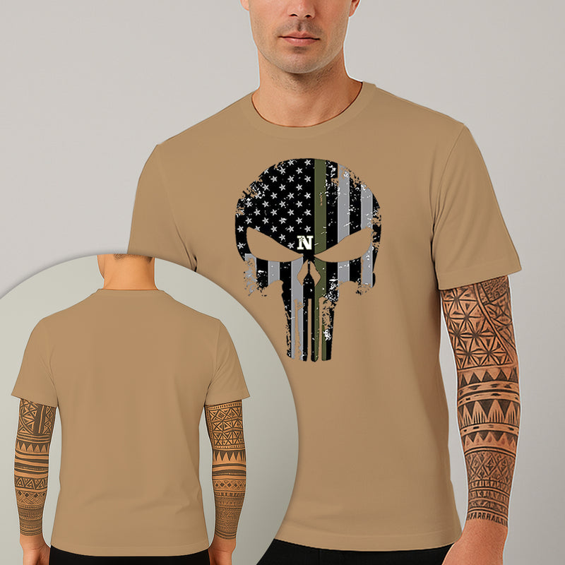 Camiseta Estampada Caveira Militar 100% Algodão Premium Fio 30.1 Penteado Nexstar