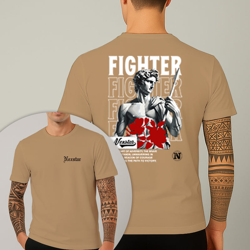 Camiseta Estampada Fighter 100% Algodão Premium Fio 30.1 Penteado Nexstar