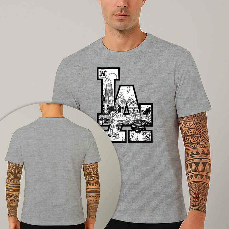 Camiseta Estampada LA Los Angeles 100% Algodão Premium Fio 30.1 Penteado Nexstar