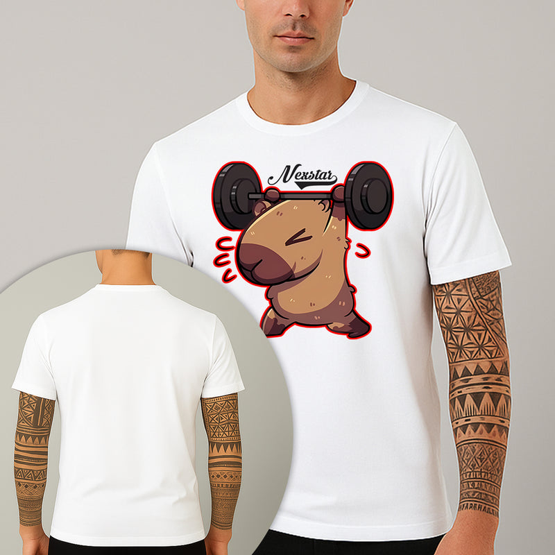 Camiseta Estampada Capivara Shape 100% Algodão Premium Fio 30.1 Penteado Nexstar