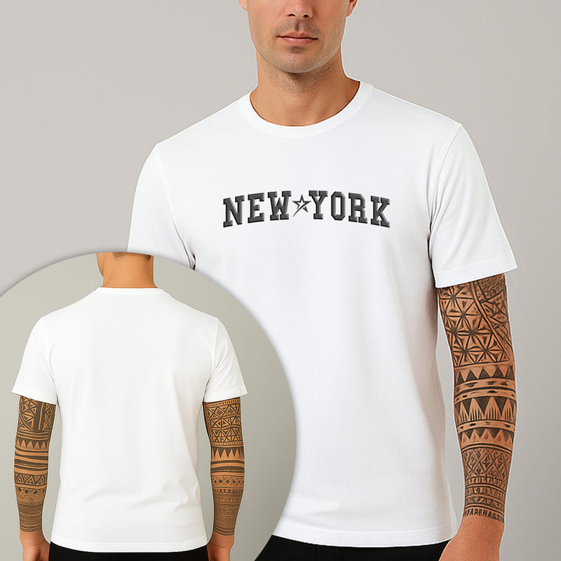 Camiseta Estampada New York 100% Algodão Premium Fio 30.1 Penteado Nexstar