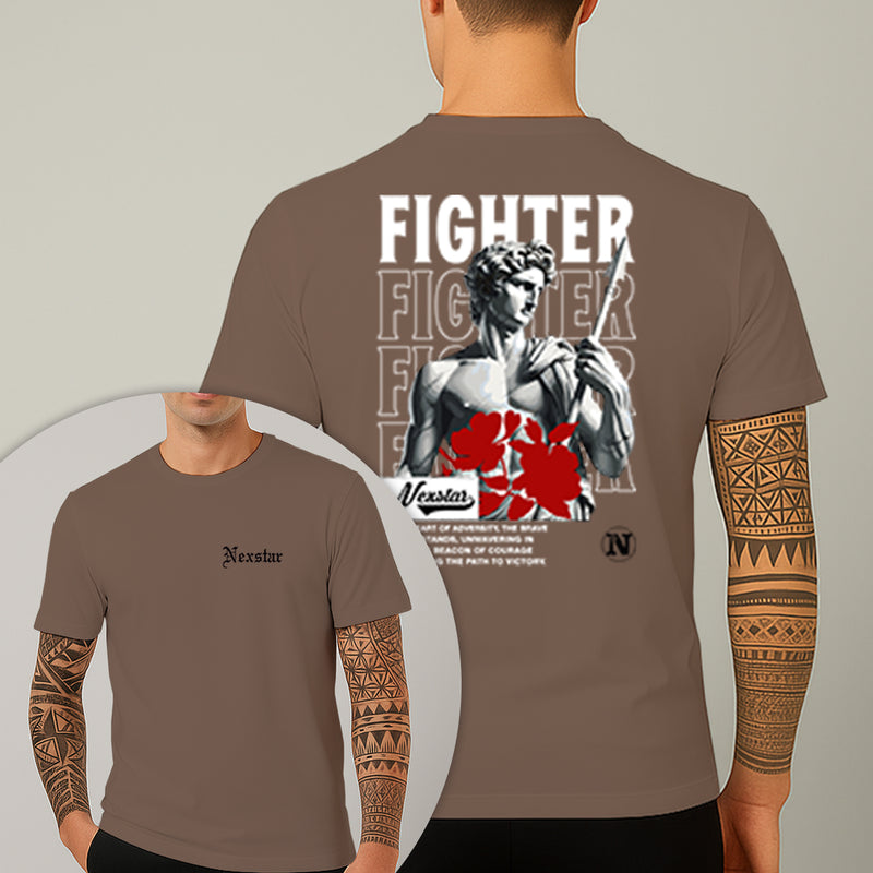 Camiseta Estampada Fighter 100% Algodão Premium Fio 30.1 Penteado Nexstar