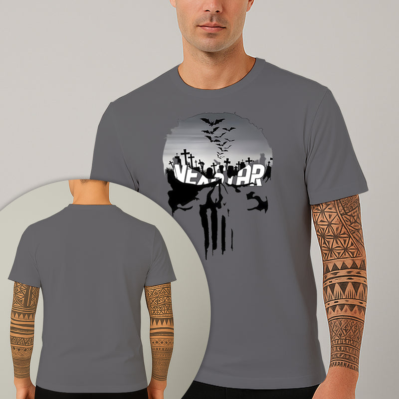 Camiseta Estampada Bat Skull 100% Algodão Premium Fio 30.1 Penteado Nexstar