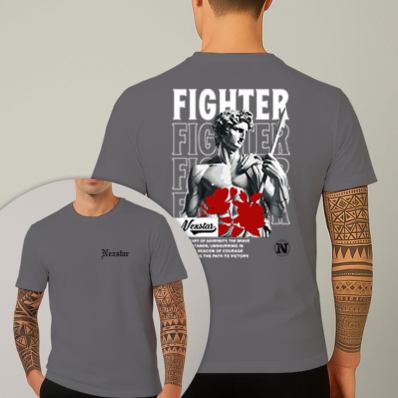 Camiseta Estampada Fighter 100% Algodão Premium Fio 30.1 Penteado Nexstar