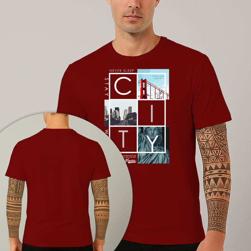 Camiseta Estampada NYC City 100% Algodão Premium Fio 30.1 Penteado Nexstar