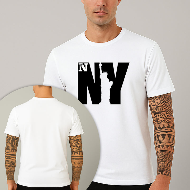 Camiseta Estampada NY Liberty City 100% Algodão Premium Fio 30.1 Penteado Nexstar